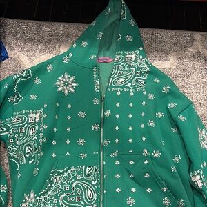 Green Paisley Women's Hoodie
